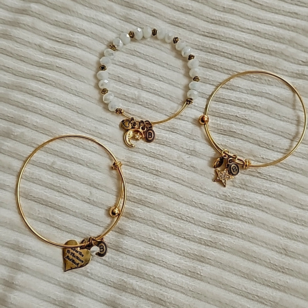 Gold bracelets set of 3